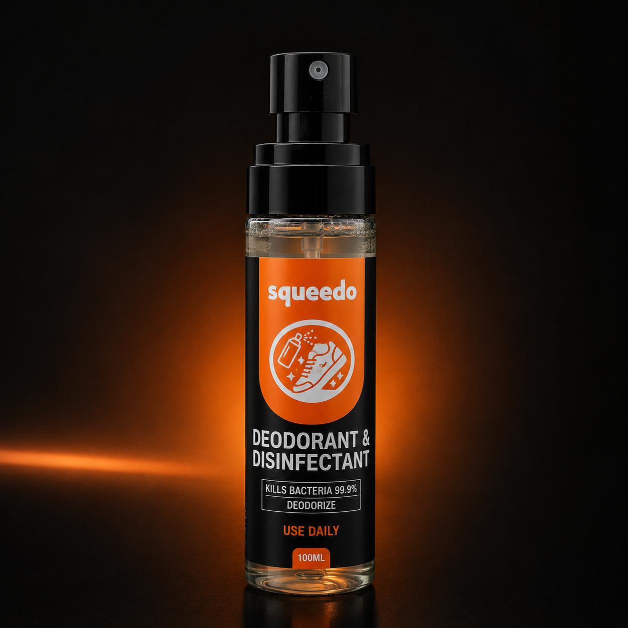 Squeedo Shoe Deodorant & Disinfectant Spray, 100ml bottle
