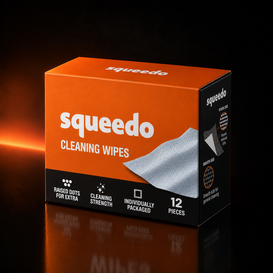 Squeedo Sneaker Cleaning Wipes 12-pack, dual-texture wipes